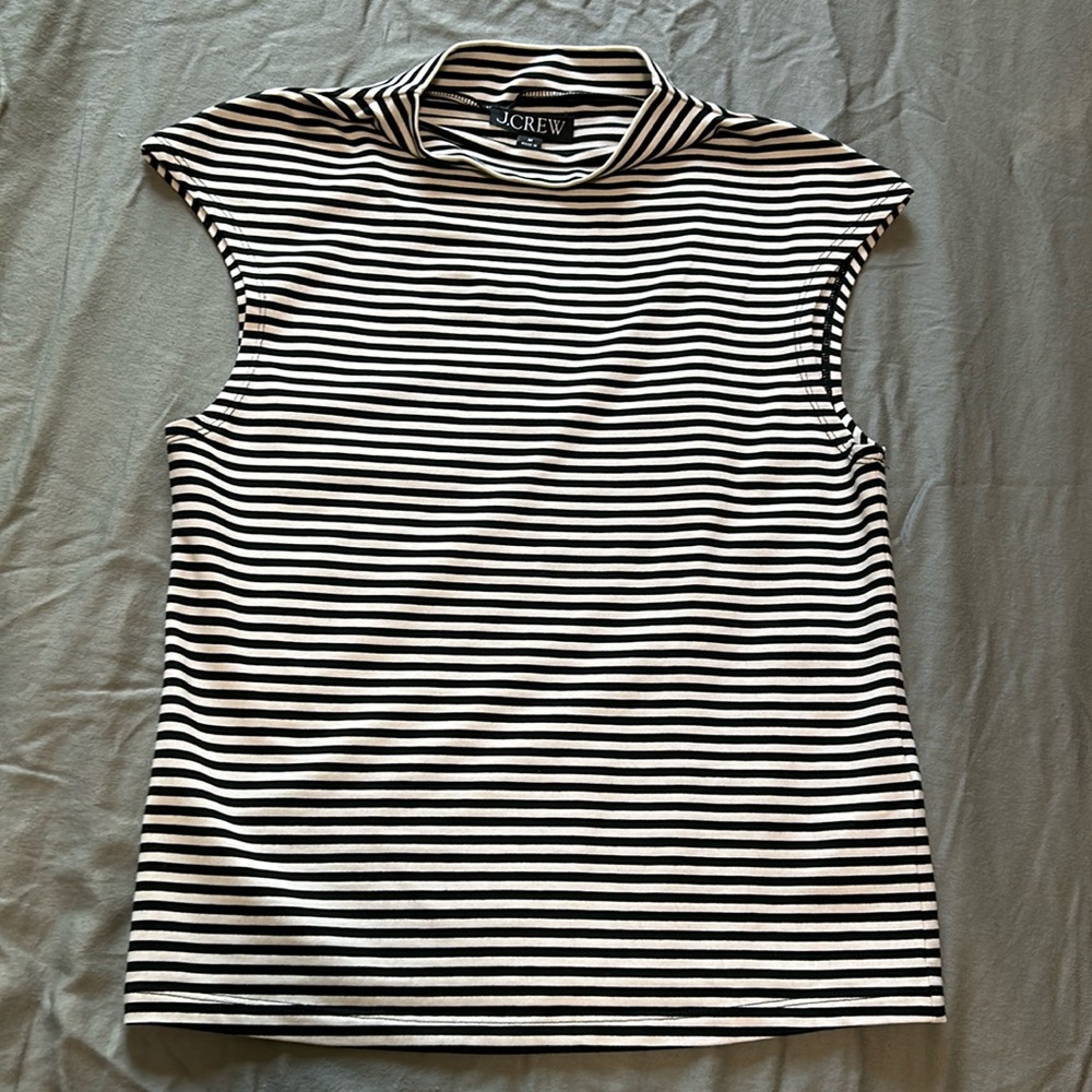 J. Crew striped mockneck tank top